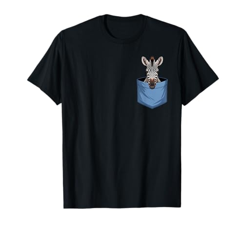 Adorable Poche zèbre Amoureux des Animaux de Safari T-Shirt