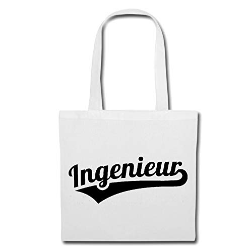 Reifen-Markt Tasche Umhängetasche INGENIEUR - STUDENT - STUDIERT - BAUINGENIEUR - INGENIEURBERUF Einkaufstasche Schulbeutel Turnbeutel in Weiß