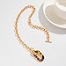 PLOUTOS Chunky Gold Paperclip Chain Toggle Necklace for Women With Tortoiseshell Resin Oval Pendant Statement Collarbone Jewelry Gift For Fashion Women (Gold)