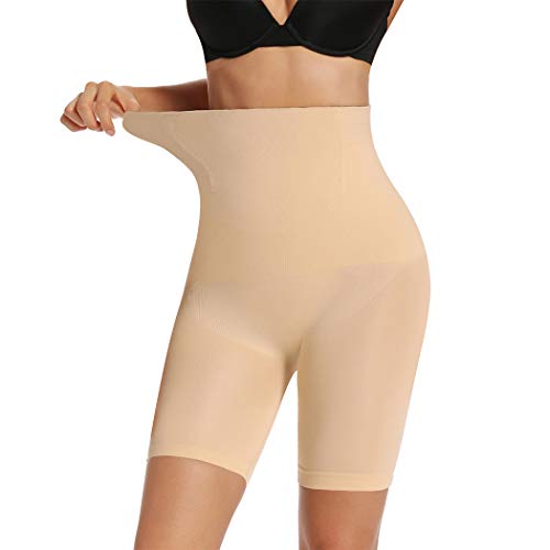 Body Shaper High Waist Shapewear Shorts for Women Slip Short Under Dress Firm Control Thigh Slimmer Anti Chafing (Beige(Firm Control), X-Large)