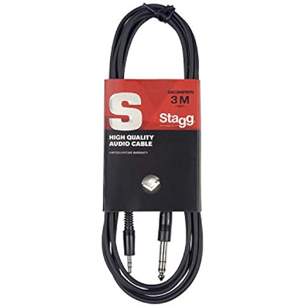 Stagg SAC3MPSPS Mini wtyczka telefoniczna do stereo kabel do wtyczki telefonu - czarny