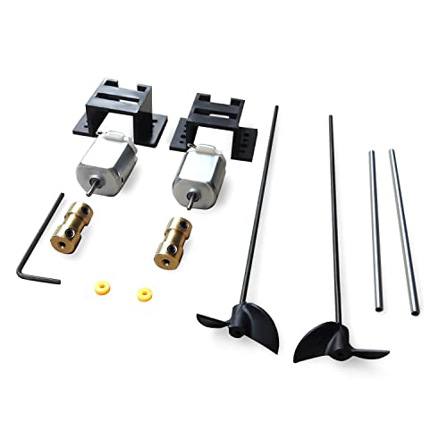 XBERSTAR Ensemble d'entraînement de bateau double 130 moteurs RC Siège moteur 12 cm Hélices RC Model Ship DIY Kit (130 moteurs RC Boat Drive)