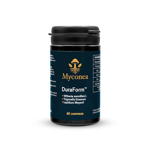 Myconea Duraform™ | Integratore Uomo Energia, Vitalità E Forza Maschile | Con Maca, Ashwagandha E Fieno Greco | Supporto Testosterone E Vigore | Con Zinco, Reishi E Acido Folico | 60 Compresse