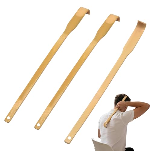 DASHUI 3 Stück 41.5cm Rückenkratzer Holz Langer Griff Bambus Rückenkratzer