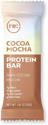 JJ Virgin All-in-One Protein Bar in Dark Chocolate Mocha - 12 Grams of Protein, 8 Grams of Fiber + MCT Oils (Box of 12)