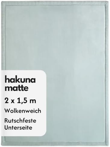 Wolkenweiche Spielmatte Baby 200x150x2,5cm, grün Tatami Matte | Teppich für Kinderzimmer mit hochwertigem Memory-Schaum – Krabbelmatte Baby mit Rutschfester Unterseite – Krabbeldec