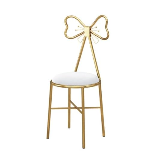 Yesbon Tocador Silla De Maquillaje, Chica Dormitorio Tocador Taburete Creativo Pajarita Tocador Silla De Maquillaje, Taburete para tocador para Estar Dormitorio Tienda de Belleza,Blanco