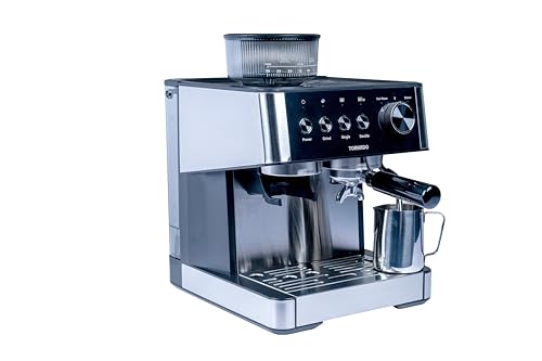 SFD EUROPE TORNADO TCM-5431-GS Cafetera Espresso Semiautomática, 2,3 L, Molinillo Integrado, Café en Grano y Molido, Negro
