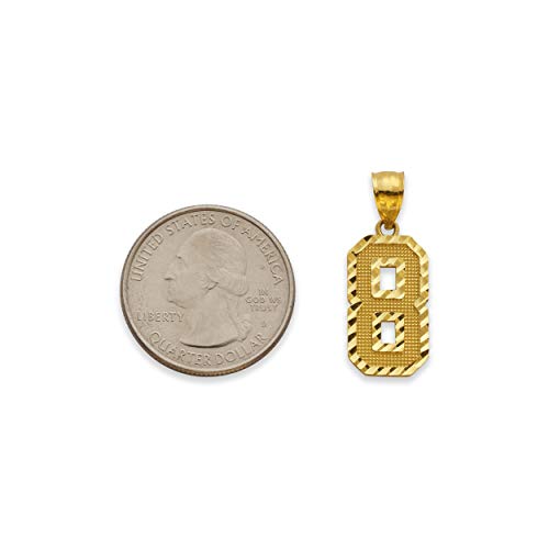 10k Yellow Gold Diamond Cut Sports Jersey Pendant (Medium)3
