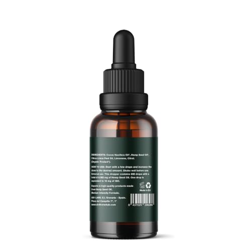 Maksymalny olej z nasion konopi 20% - 30 ml - Baza kokosowa i ekologiczne nasiona konopi - Tłoczony na zimno - Bez dodatków i rozpuszczalników - 100% roślinny - Certyfikat ekologiczny UE