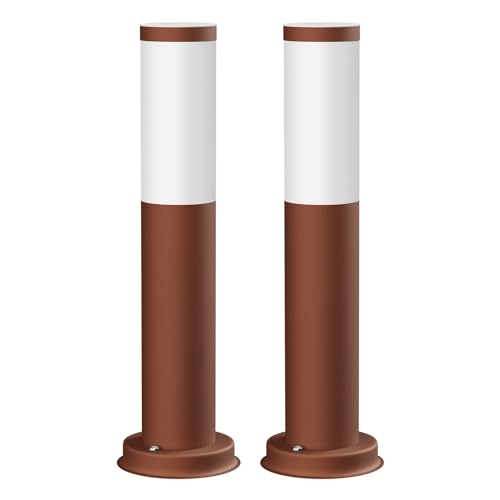 ledscom.de 2 pz. luce di percorso/bitta PORU per esterni, IP44, 39 cm, marrone, 1x E27 max. 40W