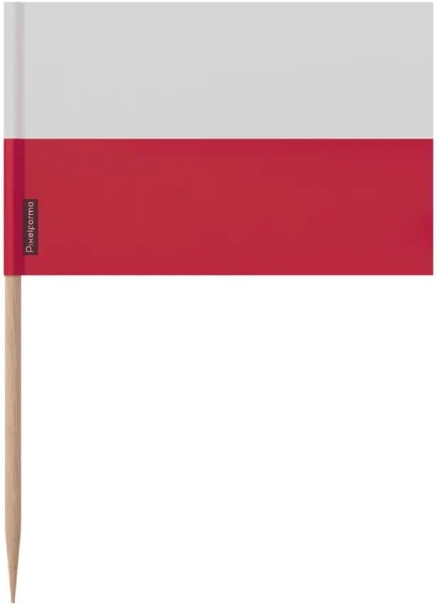 Poland Flag Toothpicks in Various Sizes 100 Pieces 6.5 cm