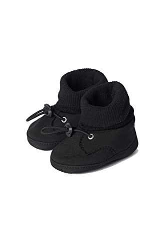 Momawo - Booties de porteo | Tejido softshell y Algodón Ajuste al Tobillo | Patucos de porteo de Invierno Ligeras, Cálidas e Impermeables | Disponibles Dos Tallas y Colores (Negro, 0 meses)