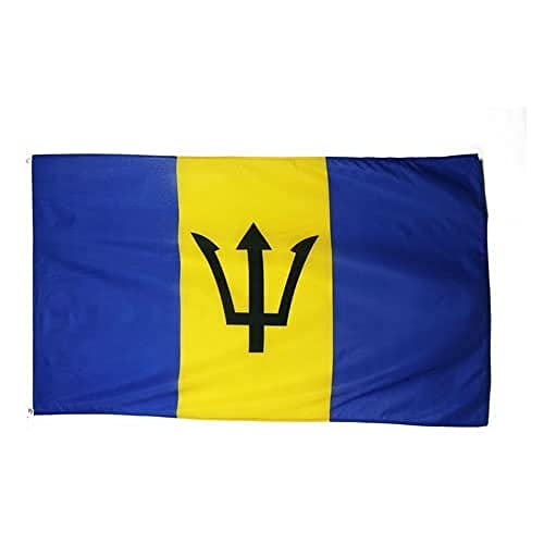 Image of AZ FLAG - Barbados Flag - 2x3 Ft - 100D Polyester Barbadian Banner with Two Metal Grommets - Fade Resistant - Vivid Colors - 2' x 3' Feet - 90x60 Cm