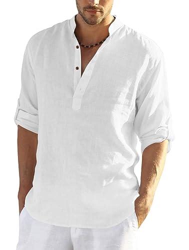 Image of FINIVO FASHION Men's Cotton Blend Solid Full Sleeve Combo Short Kurta Shirt, Regular Fit Solid Pattern Mandarin Collar Straight Kurta Shirt