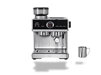 Vestel SESM9090 X Grinding Siebträgermaschine mit Auto-Tamping-Funktion, Edelstahlkegelmahlwerk, 200 gr Kaffeebohnenbehälter, 20 Bar, 1500 W, Edelstahl/schwarz, 15000412 – Ansicht 1