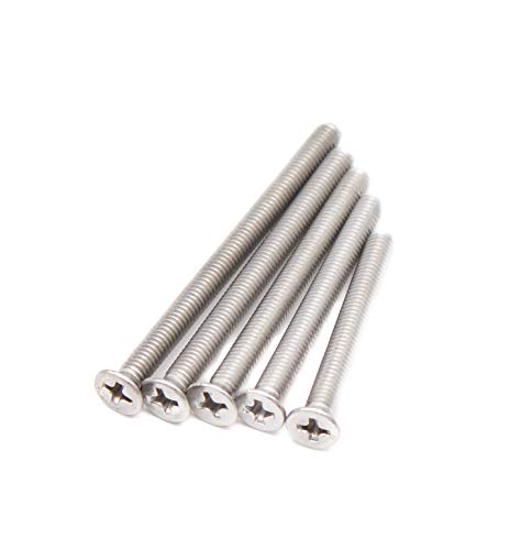 binifiMux 100pcs Flat Phillips Head M4 Machine Screws Assortment Kit, 304 Stainless Steel, M4 x 35mm/ 40mm/ 45mm/ 50mm/ 55mm by binifiMux - Image 3