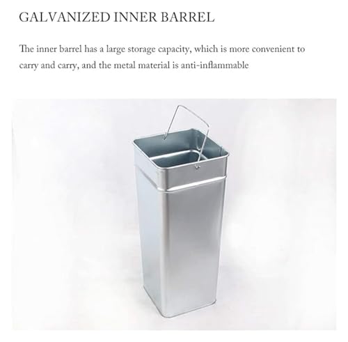 Poubelle acier inoxydable avec cendrier semi-ouvert grand format - 4
