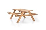 AMATA UNGURS Collection Mesa de picnic en diseño clásico con asientos plegables, perfecta para jardín y terraza