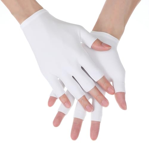 Xindojuz – Lot de 4 paires de mitaines blanches en coton hydratant pour homme et femme, 5 doigts ouverts, gants doux et confortables pour les mains sèches, le sommeil, le spa, hydratation de nuit