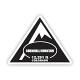 Cornwall Mountain Sticker Decal - Self Adhesive Vinyl - Weatherproof - Made in USA - Colorado Summit Peak Mountaineering Hiking - 4' x 3.06'