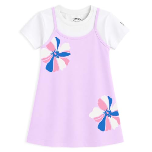Image of YouGotPlanB Girls 100% Cotton A-Line Printed Dress | Above Knee Length Summer Frock | Soft & Breathable Casual Wear for Girls (Ages 3-14 Years)