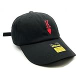 Hat Zone Mens Womens Embroidered Adjustable Dad Hat (US, Alpha, One Size, King of Hearts)