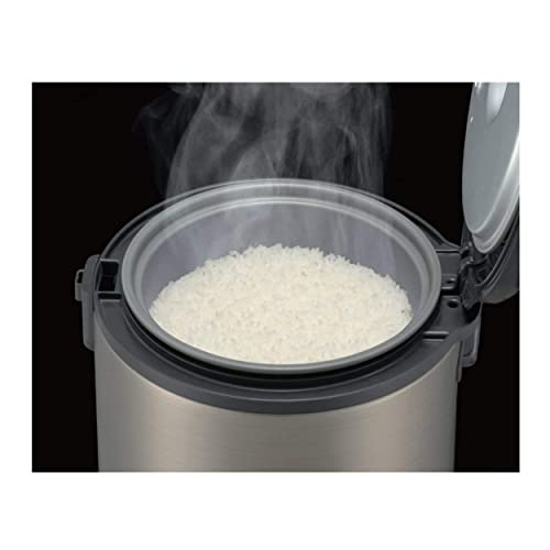 Tiger JNP-S10U 5.5 Cup Capacity White Rice Cooker with Non-Stick Inner Pot, Spatula and Measuring Cup, Keep Warm Upto 12 hours (Stainless Steel Gray)