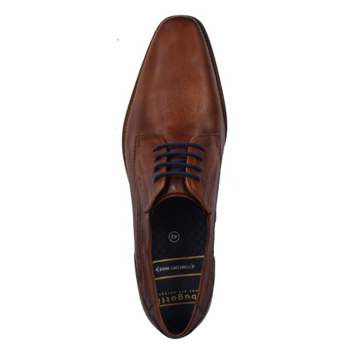 Image of bugatti Men's Business Leather Derby Shoes with Elasticated Comfort Width