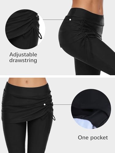 ECUPPER Womens Swim Shorts Capris Swimming Leggings Boardshorts Stretch High Waist Swimsuit Pants for Beach Surf4