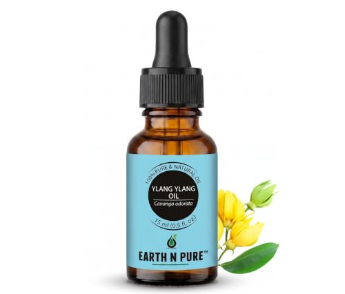 Image of Earth N Pure Ylang Ylang Essential Oil 100% Pure & Natural for Skin Care, Hair Care & Aromatherapy - Oil for Face, Perfume, Diffuser, Massage, Candle & Soap Making - Premium Floral Fragrance - 15ml