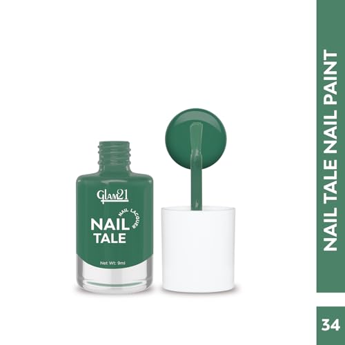 Image of Glam21 Nail Tale Nail Polish | Glossy Gel Finish | Rich Pigmentation | Chip Free | Quick Drying Formula | Long Lasting Nail Polish for Women | 9ml | Shade-34