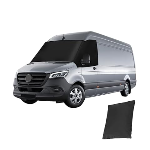 luolety Osłona przedniej szyby do Mercedes Sprinter 2019-2024, 600D zaciemniająca wodoodporna osłona przeciwsłoneczna na przednią szybę osłona przeciwsłoneczna osłona na przednią szybę samochodu