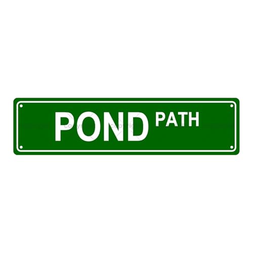 POND PATH SPACE Metal Tin Street Sign Bar Cafe Garage Cave Home Room Wall Bathroom Farmhouse Garden Porch Patio Decor, 16 x 4 Inch