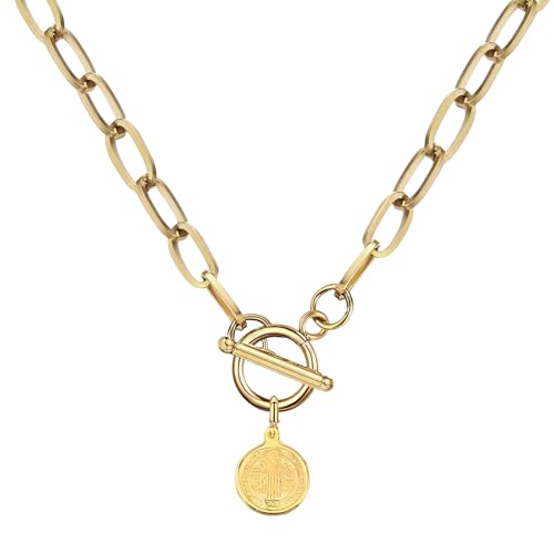 Collier pendentif chaîne trombone en argent pour femme avec breloque cœur et clé de verrouillage
