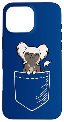 Funny Cute Kawaii Kids Pocket Chinese Crested Dog Lover �X�}�z�P�[�X iPhone 16 Pro Max �p