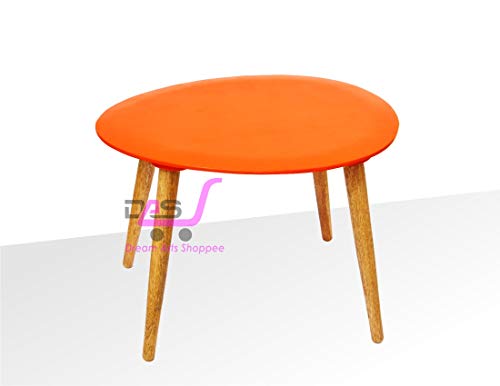 Image of Shoppee Foldable Oval Shaped Bed Side Table for Coffee Tea & Living Room Beauty Full Table (Medium, Orange)