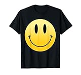 Yellow Smile Happy Peace - Cara sonriente con texto en inglés Camiseta