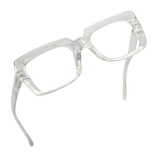 Eyekepper Gafas de lectura con estilo Mujer - Lectores cuadrados de gran tamaño Transparente +0.50
