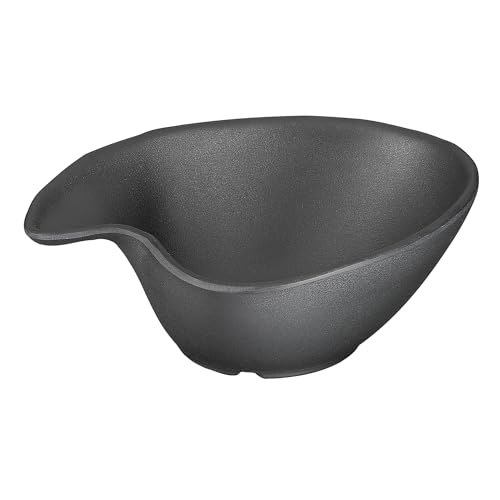 APS Zen - Ciotola 14,5 x 12,5 cm, Altezza: 5 cm, in melamina, Nero, Effetto Pietra, Lavabile in lavastoviglie, Non Adatta al microonde, 250 ml