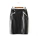 Produktbild FEIFUSHIDIAN Frauen-Versatile Dünner Dünne Paket Gesäßtasche Doppel-Reißverschluss PU-Lederrock Röcke Sweatshirt (Color, Size : M)