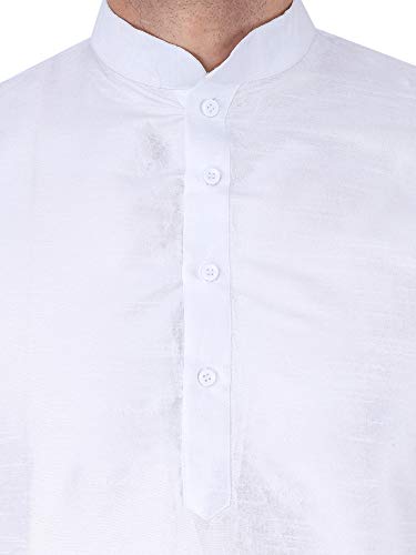 Image of HUZUR Men's Silk Solid Straight Long Kurta Pyjama Set| Ethnic Wear