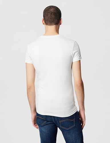 Herren Shiny Logoband Crew Neck T-Shirt Weiß L Slim Fit, weiß, L – Ansicht 3