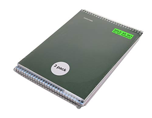 Carnet de notes à spirales résistant cahier de bureau Mintra Office pack de 3 couleurs