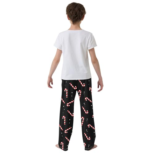 Boys' Pants Christmas New Year Candy Black Long Bottoms Jogger Pants Elastic Waist Trousers with Pockets S-XL3
