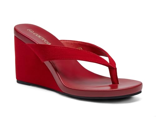 Image of Coutgo Womens Wedge Heels Sandals Platform Flip Flops Slides Slip On Summer Beach Shoes