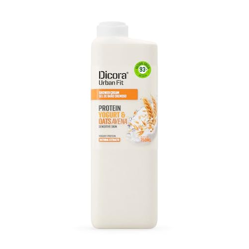 Dicora Urban Fit Shower Cream - Hydrating In Shower Body Lotion - Wet Shower Moisturizer for Sensitive Skin - Protein Yogurt and Oats Avena - 25.4 oz