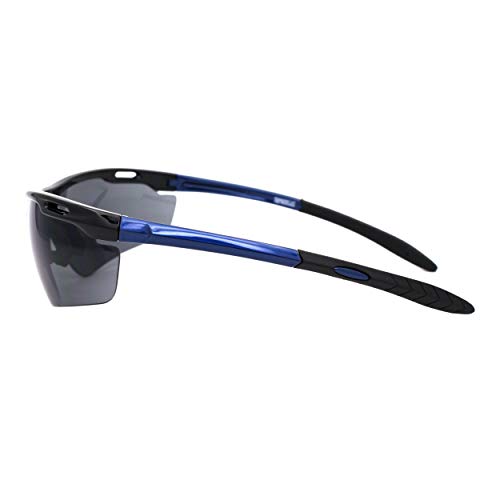 Pastl Bifocal Reading Sunglasses Mens Half Rim Wrap Sport Reader Uv400 Black Blue +2 #TOP3