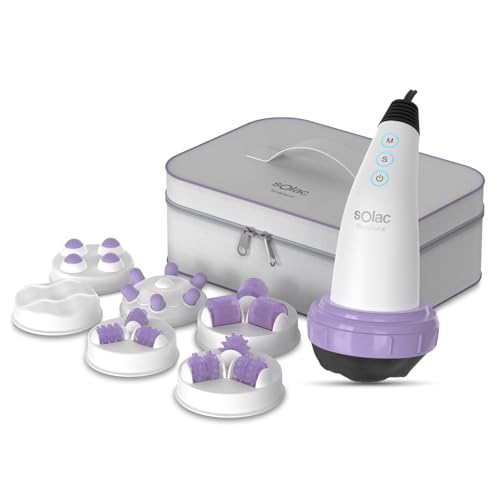 Solac - Appareil de massage anticellulite Sculptural | 1800–3000 RPM | Triple massage | Chaleur | 5 modes | 6 têtes | Design ergonomique | Arrêt automatique | Blanc