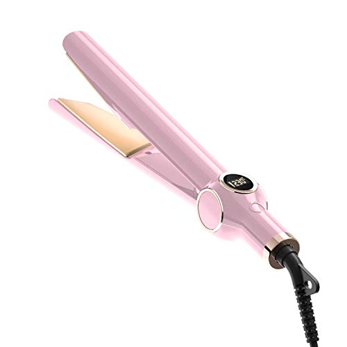 Hair Straightener and Curler 2 in 1,Flat Iron for Hair Styling:for All Hair Types and Lengths  Non-Damaging Ceramic Plates, Adjustable Temperature, Convenient Rotating Design (Rose Gold)